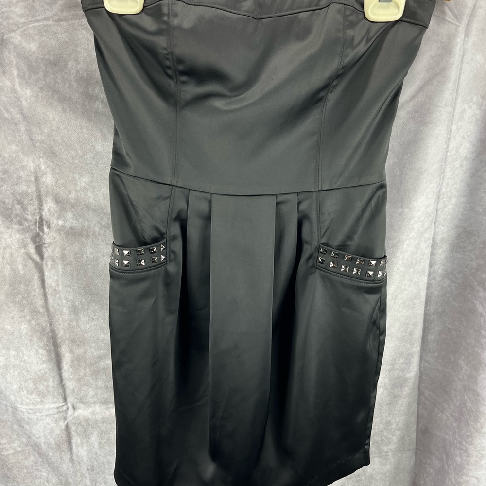 Elegant Black Strapless Dress goth/em/party/stylish
